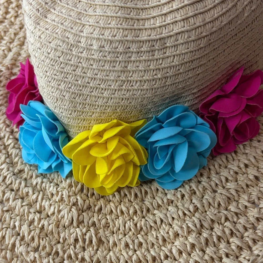 KOALA KIDS Cute Floppy Sun Hat with Colorful Flowers sizes 6-12 mo